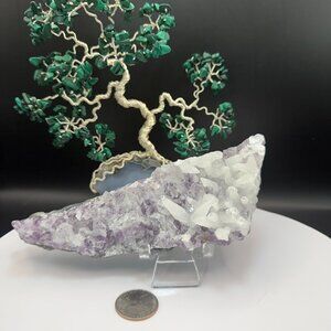 Amethyst with Calcite Inclusion Sugar Druzy Specimen 358g Raw Brazil Crystal